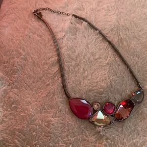 Pink swarofski crystal necklace